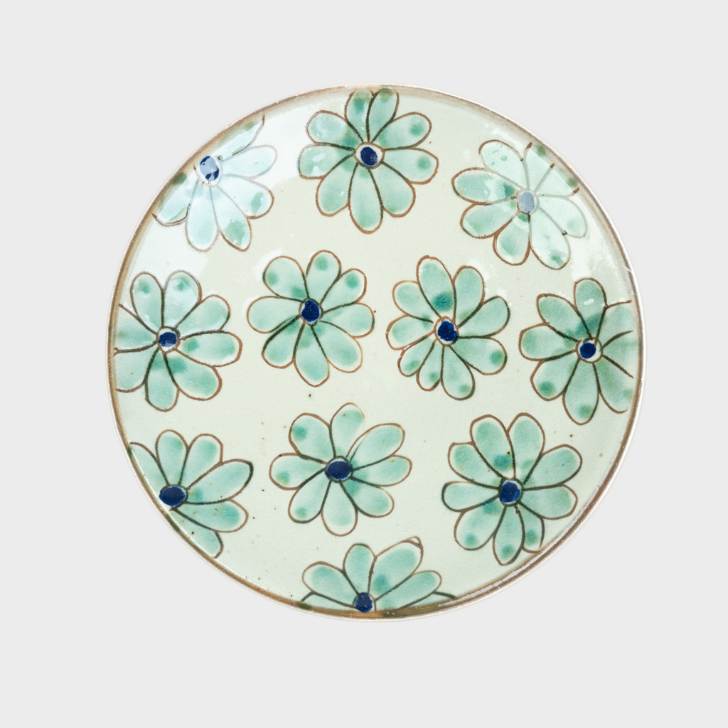 Green Daisies Plate