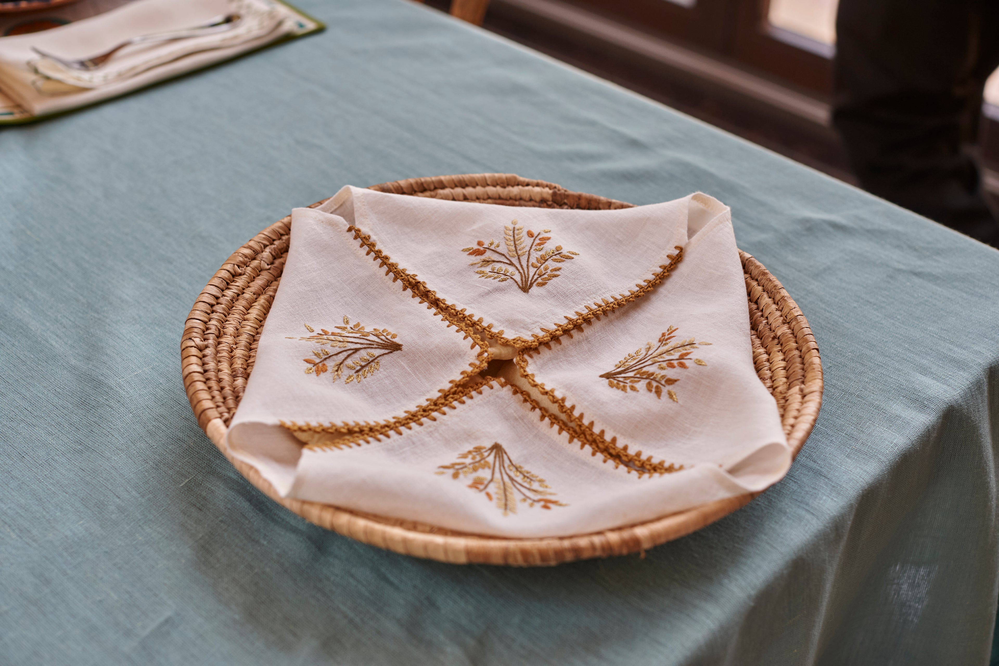 Golden Harvest Bread Basket Napkin